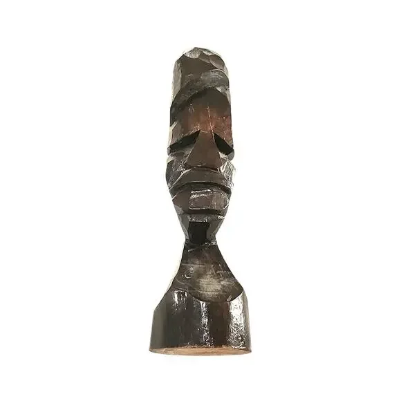 Vintage African Tribal Wood Bust Sculpture Large 16” Global Decor Statue
